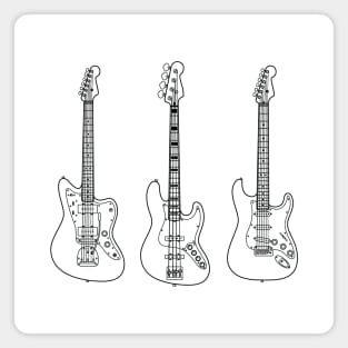 Guitar and Bass Collection Outline Light Theme Magnet